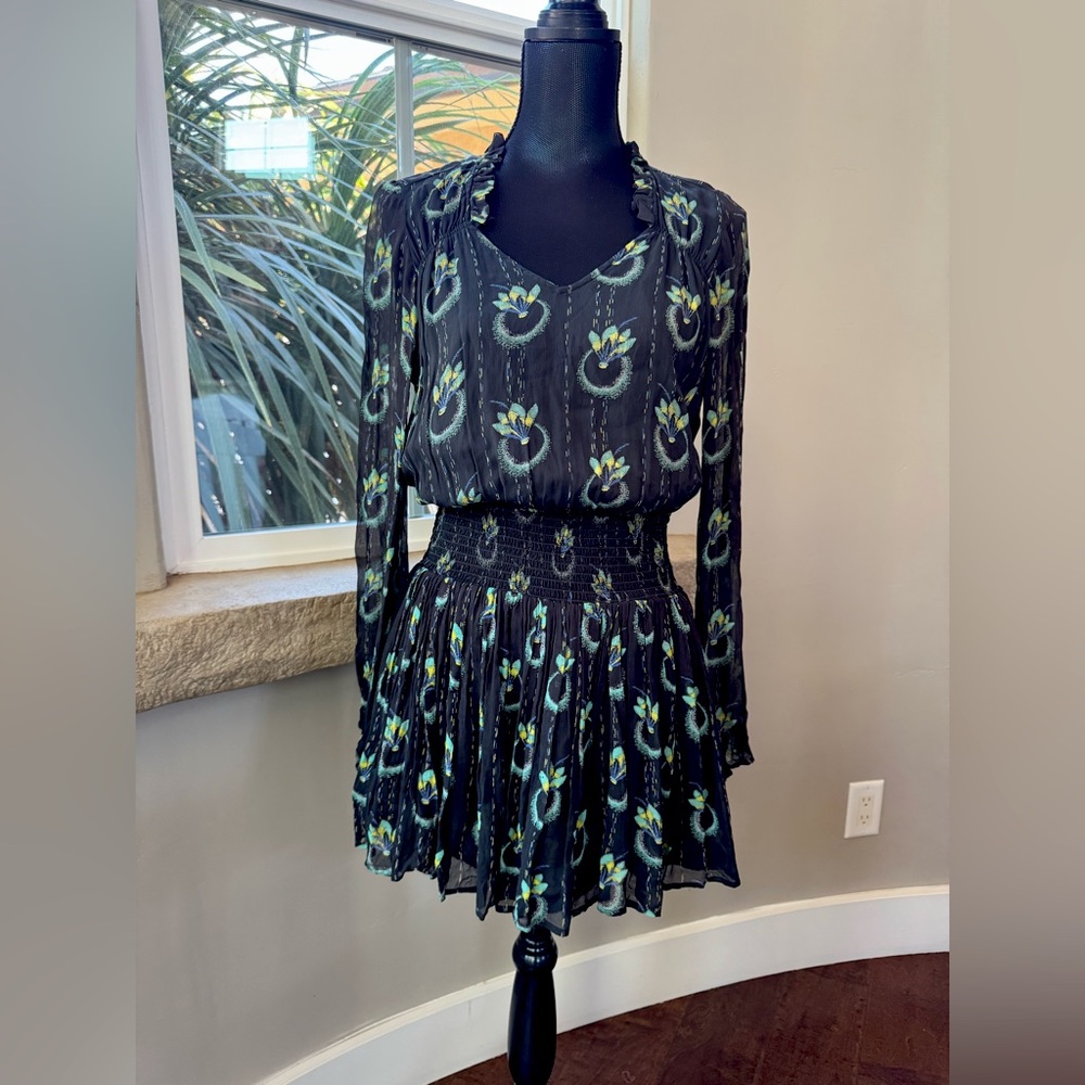 Free People Wild Horses - Peacock Patterned Boho Dress Women’s Size XSmall